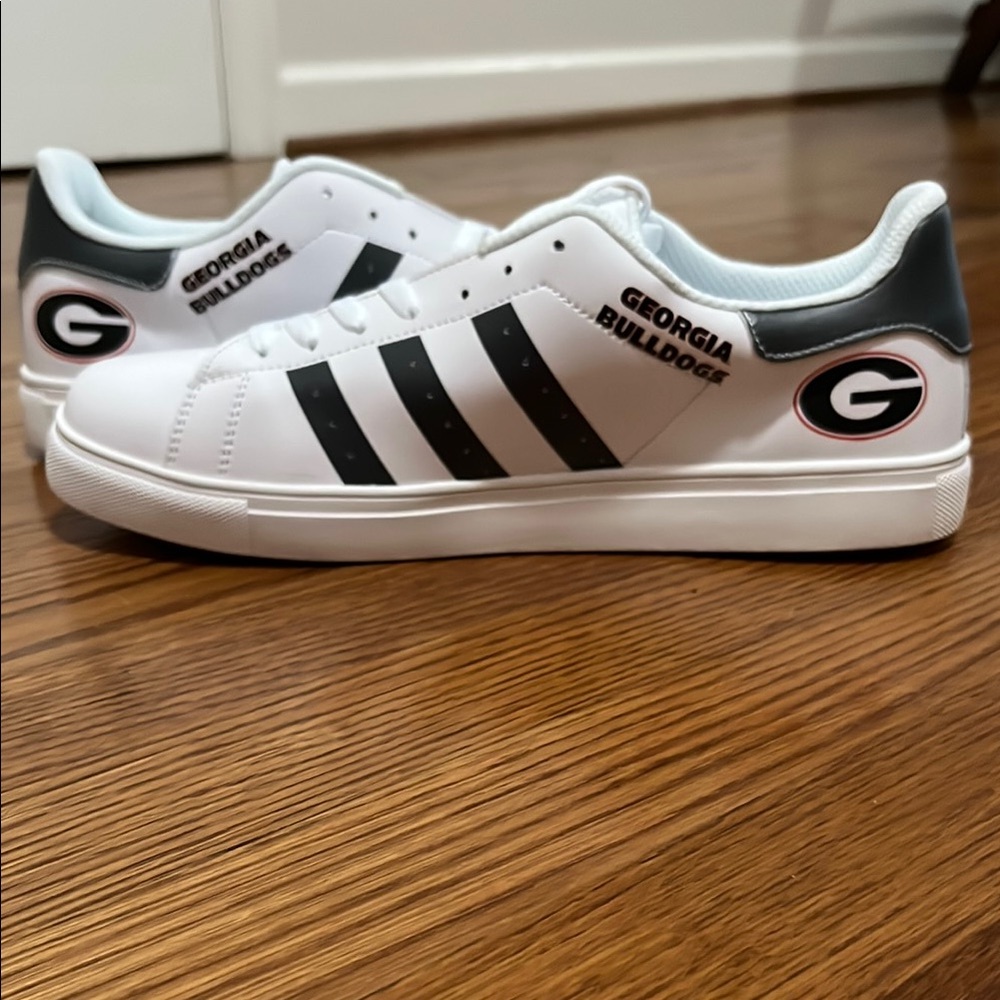 “Adidas” University of Georgia Bulldogs White and Black Shoes (2/2 identical pr)